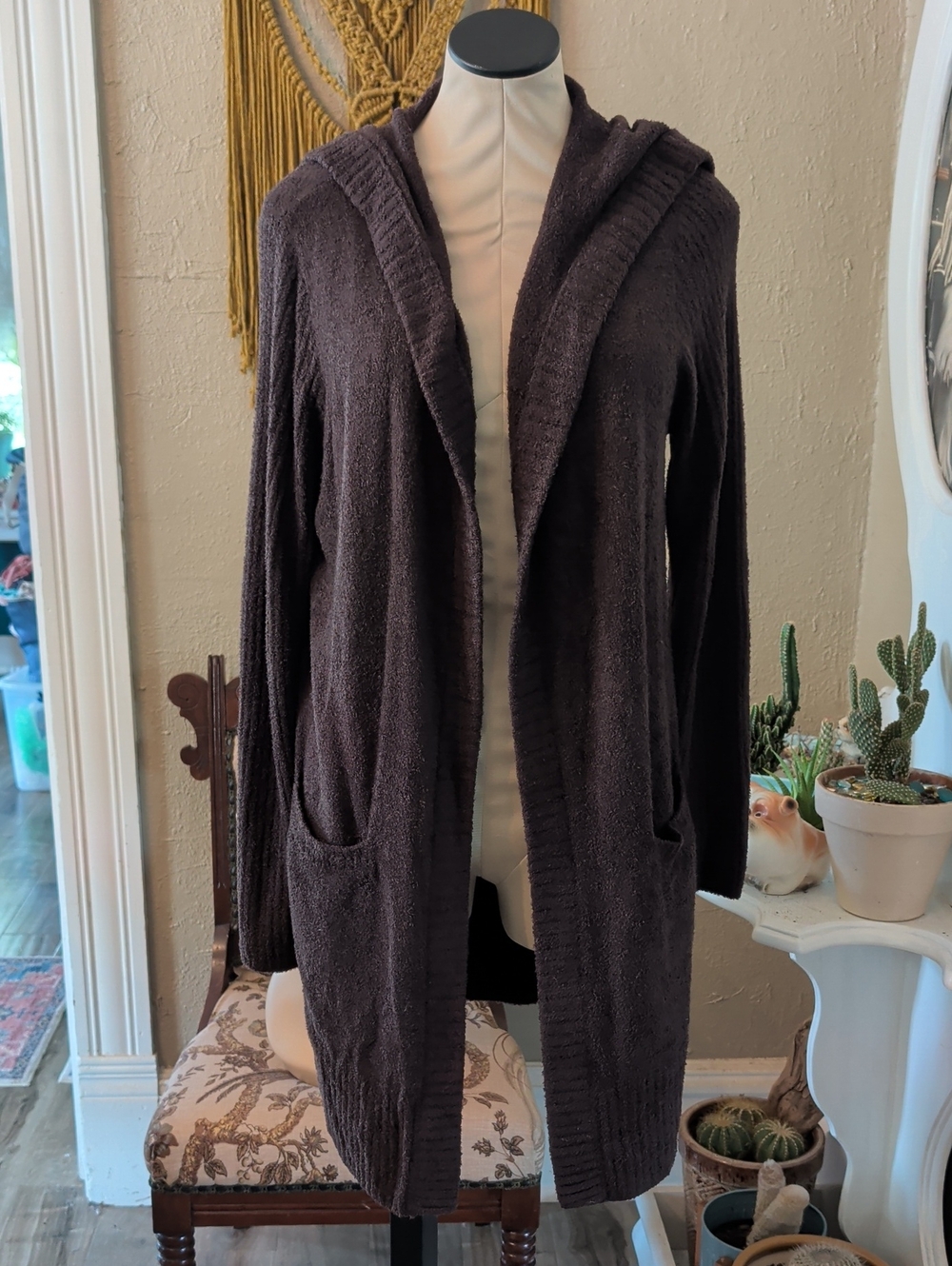 Barefoot Dreams Cozychic Lite Hooded Cardigan. New. Size L